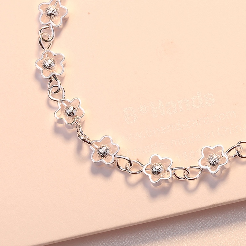 Vòng Tay Bạc 925 Mặt Hoa Trái Tim Thời Trang Cho Nữ