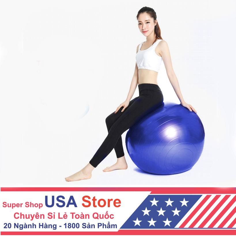 (Mua 1 Được 3) Bóng Tập YOGA 75Cm - 25/55/65Cm - Banh Tập GYM Dày 2mm Chống Nổ, Trị Liệu Trơn, Gai [Quà 30K Bơm + Bộ Vá]