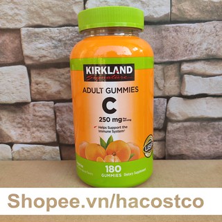 Kẹo dẻo Kirkland Signature Vitamin C 250mg Adult Gummies 180 viên - hỗ trợ tăng đề kháng