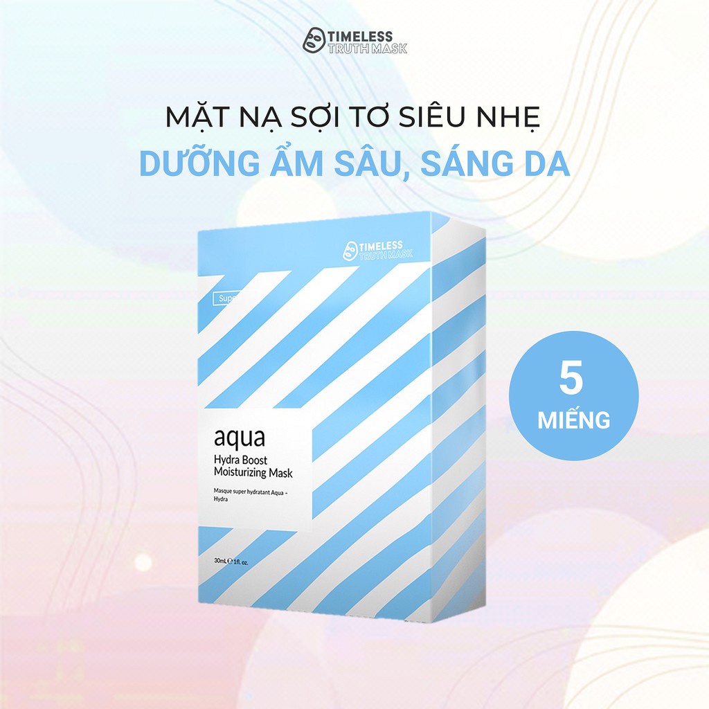 Mặt Nạ Sợi Tơ siêu nhẹ làm sáng da, dưỡng ẩm sâu Timeless Truth Mask - Aqua Hydra Boost (30ml x 5 miếng)