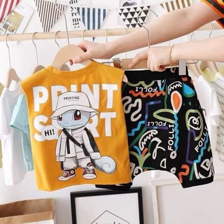 Bộ cộc tay quần lửng spint cho bé trai, set cực xinh style bad boy cho bé miumiu shop