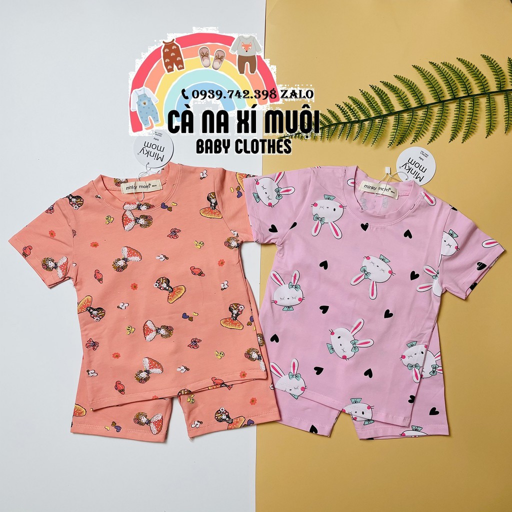 FREESHIPBộ Minky Mom COTTON Hàng Chuẩn Cao Cấp Ngắn Tay Họa Tiết Dể Thương Cho Bé