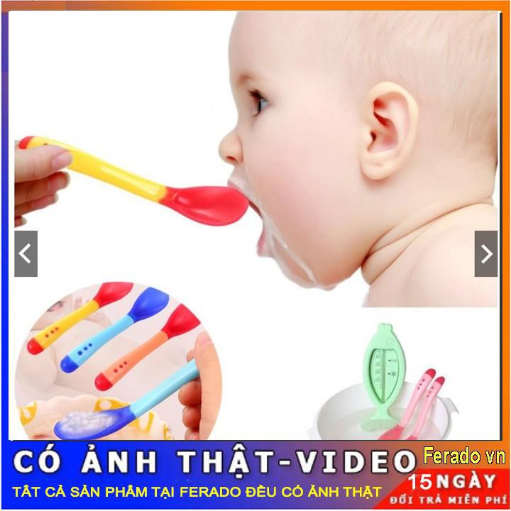 Thìa ăn dặm silicol báo nóng cho bé