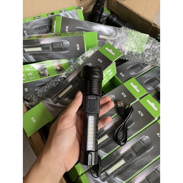 Đèn Pin Cầm Tay, Đèn Led Siêu Sáng 6 Chế Độ, Pin 2600mah, Chống Nước Tuyệt Đối