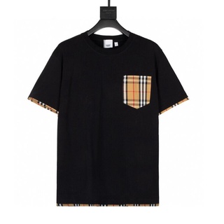 Áo thun cotton ngắn tay in hình burberry thời trang cho nam nữ