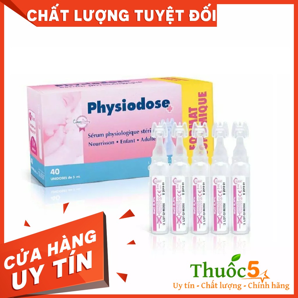 [GIÁ GỐC] Nước muối sinh lý Physiodose cho trẻ sơ sinh Natri clorid (40 ống)