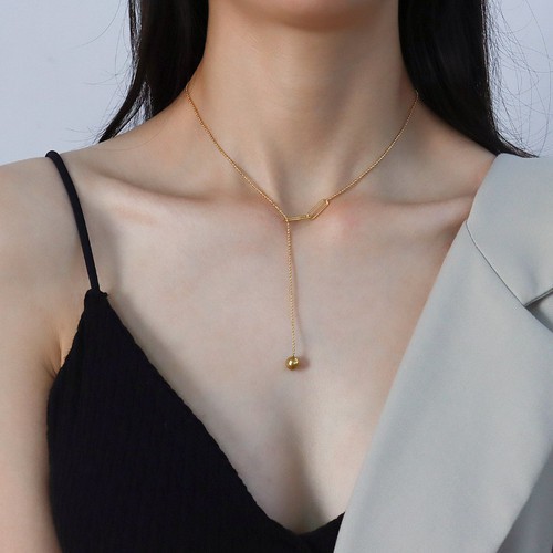 Dây Chuyền Nữ Kiểu Chữ Y Titan Ko Đen TT 3218