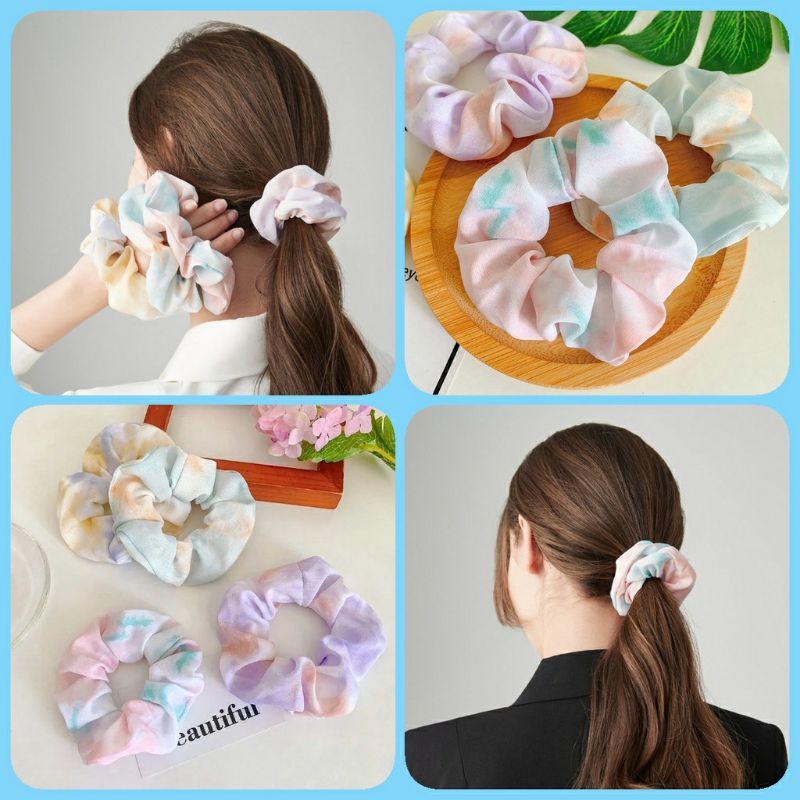 Dây cột tóc màu loang thời trang