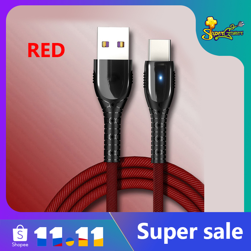 Cáp Sạc Nhanh 5a Có Đèn Led Cho Iphone / Micro Usb / Type-C