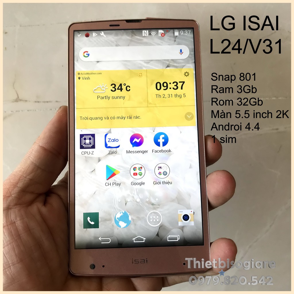 điện thoại nội địa Nhật LG L24/V31 (LG G3 Nhật) snap 801 ram 3GB+32GB màn 5.5 inch 2K-không nắp lưng
