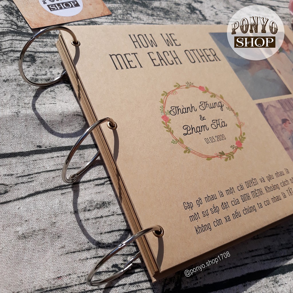 Sổ dán ảnh Scrapbook, khổ A4, gáy còng (In bìa theo yêu cầu)