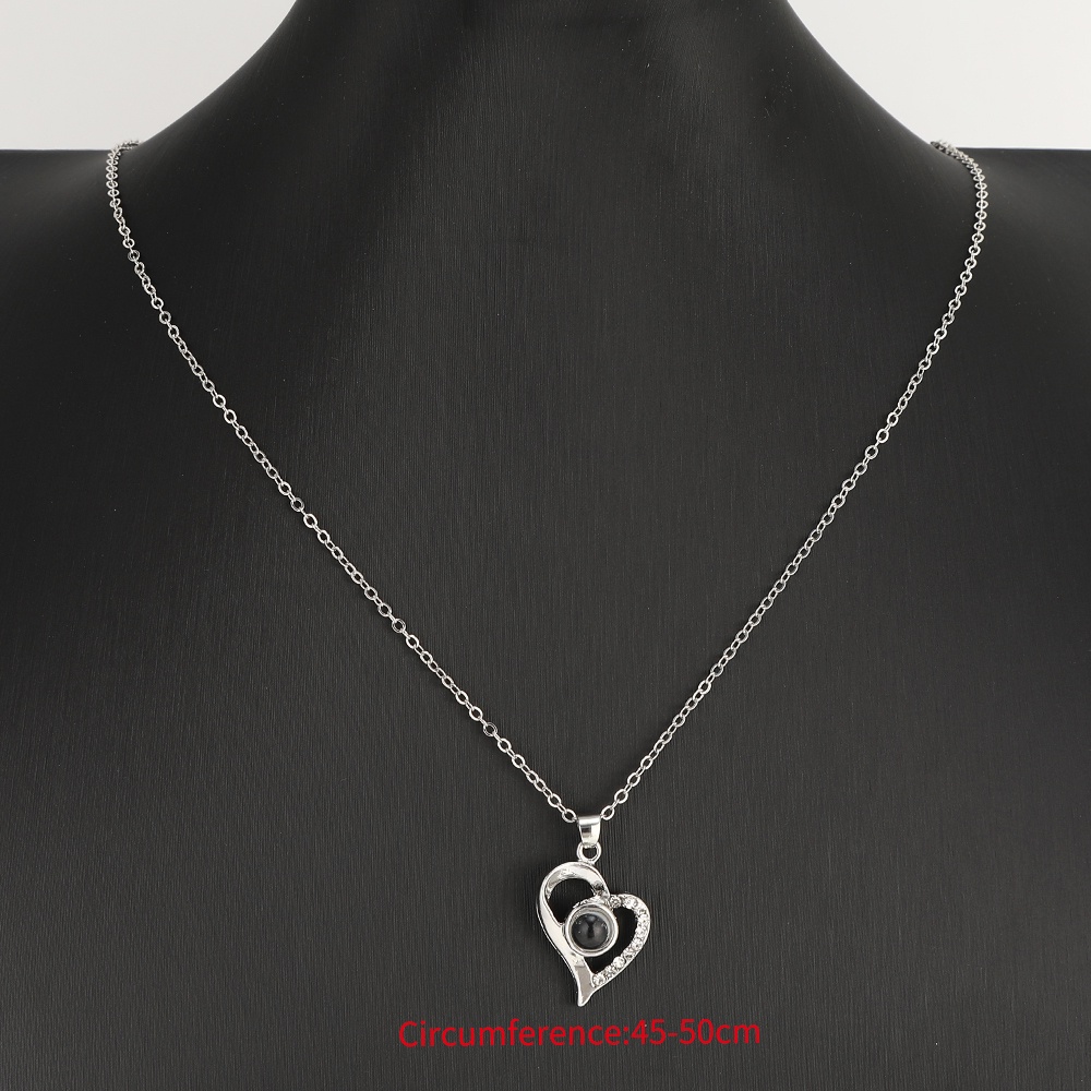 Dây chuyền HAIMEIKANG mặt hình trái tim đính đá thời trang cho cặp đôi
