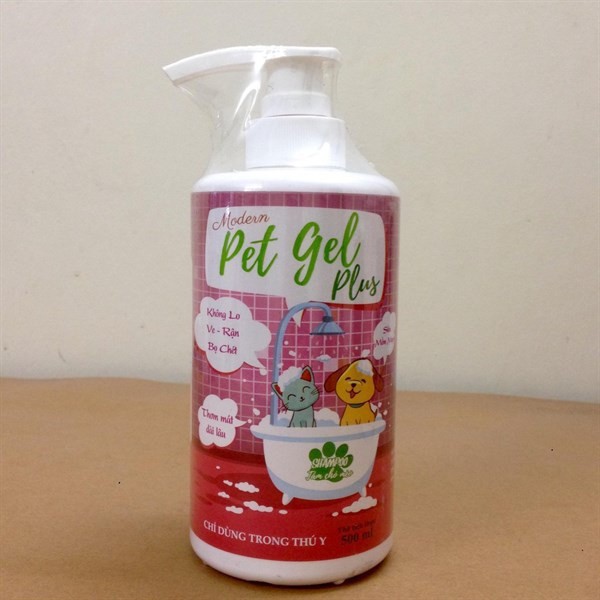 SỮA TẮM TRỊ VE RẬN BỌ CHÉT CHO THÚ CƯNG CHÓ MÈO Pet Gel Plus Chai 500ml Thương hiệu Thái Lan