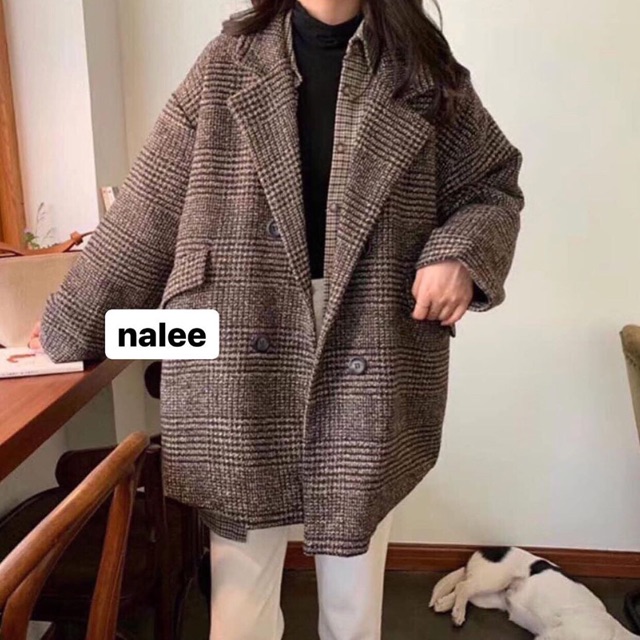 Khoác dạ kẻ dày dặn