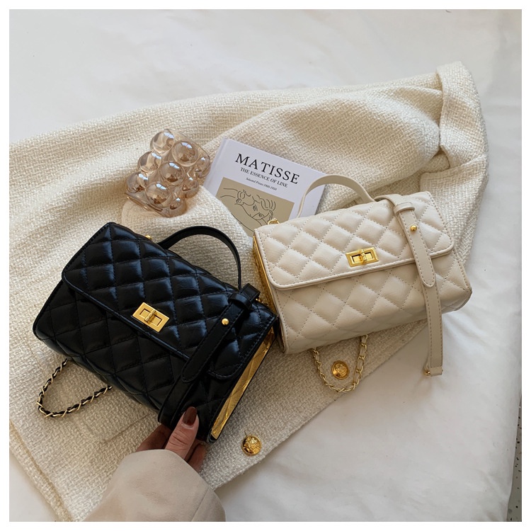 Túi đeo vai IELGY hình vuông cỡ nhỏ phối dây xích thời trang phong cách retro cho nữ