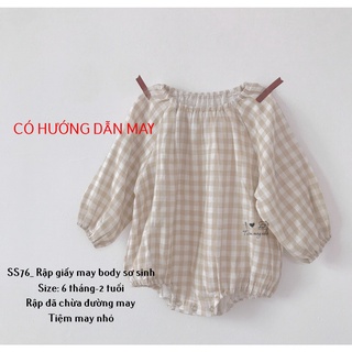 Rập giấy may body tay raglan cho bé_SS76