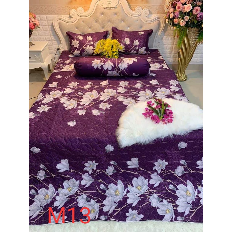 Set chăn ga gối phủ trần bông satin[ 1m6 x 2m, 1m8 x 2m, 2m x 2m2 ]