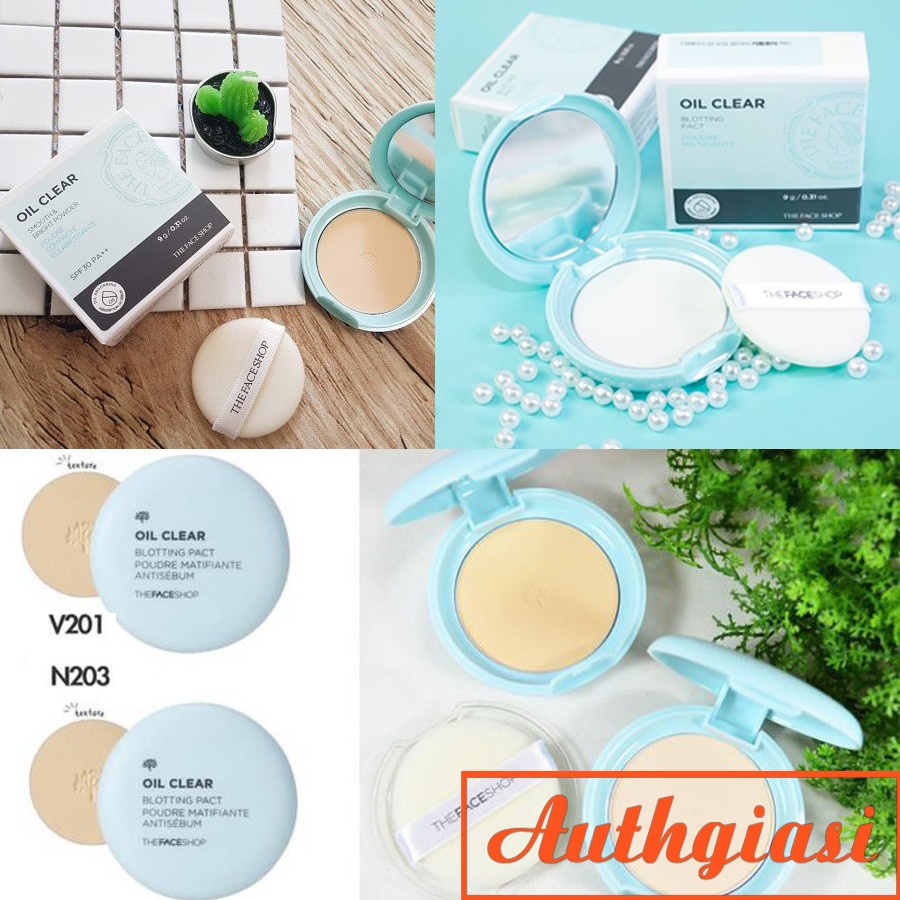 Phấn phủ nén TFS Oil Clear Smooth Bright Blotting Pact SPF30/PA++ trang điểm kiềm dầu 9g