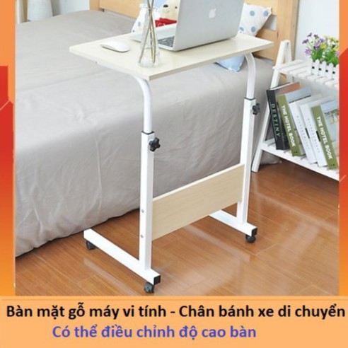 Bàn máy tính có bánh xe ( Chỉnh được độ cao bàn  )