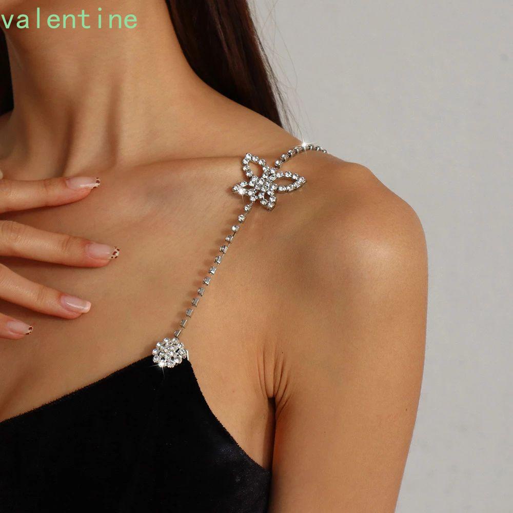 Bộ 3 Dây Đeo Vai / Chân Váy Đính Đá Zircon Chống Trượt Thời Trang Sang Trọng Cho Nữ|Chuỗi Áo Ngực
