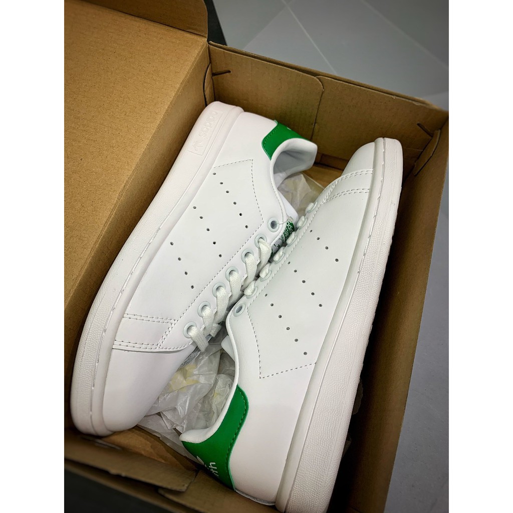 10.10 【Bắn thật】Adidas STAN SMITH M20324 xanh tất cả da trắng kết cấu cổ điển uy tín 2020 . . . : ⚡ new Ll !