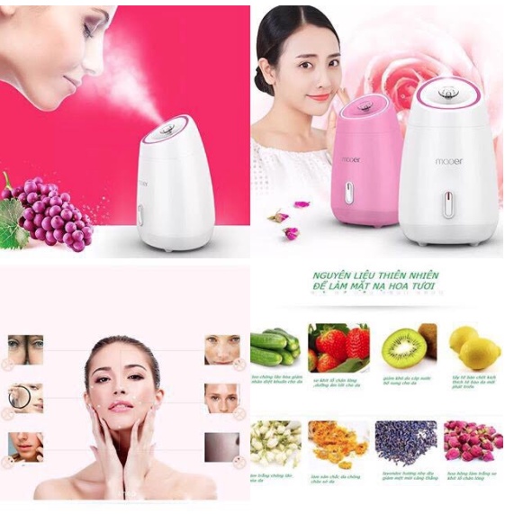 Máy xông hơi mặt hoa quả Mooer, máy phun sương nano tạo ẩm