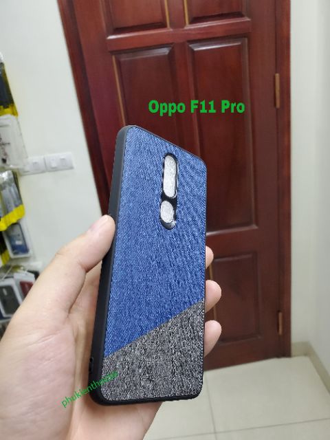 Ốp lưng Oppo F11 Pro FREESHIP Từ 50k chống sốc vân vải Jean thổ cảm mềm mịn