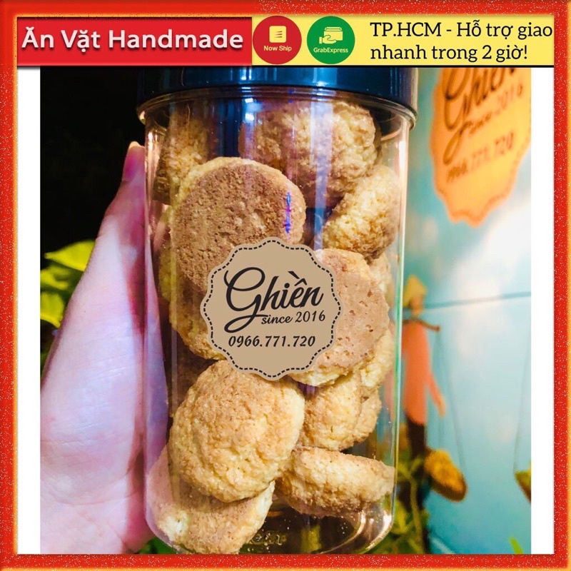 Bánh quy dừa nướng hộp 250gram, Đồ ăn vặt Sài Gòn