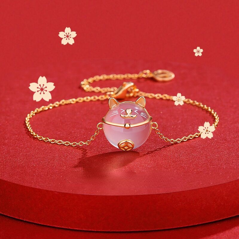 Vòng tay mèo may mắn dễ thương Vòng tay nữ thời trang hàn quốc Vòng tay dễ thương tính khí