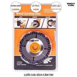 Đĩa cưa xích - lưỡi cưa xích 100mm cắt gỗ phay phá gỗ đa năng gắn máy cắt máy mài cầm tay. hàng chất lượng