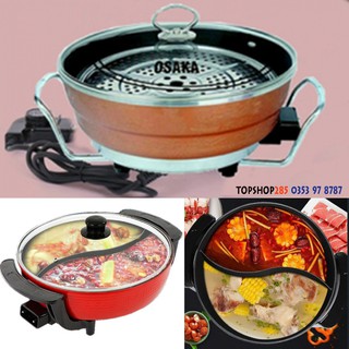 Nồi lẩu điện - Nồi lẩu điện Osaka - Nồi lẩu điện 2 ngăn - Nồi lẩu điện âm dương - có ảnh thật