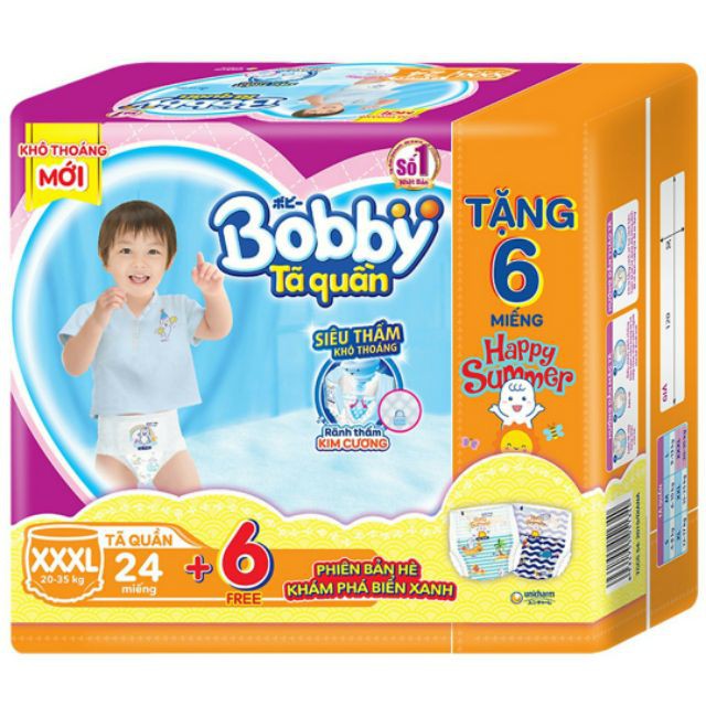 [Tặng 6 miếng]Tả Bobby Quần XXXL (KM )24MIẾNG cho trẻ từ 20-35kg