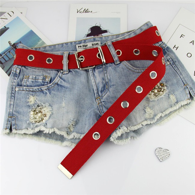 Thắt Lưng Vải Canvas Khóa Cài Kiểu Hàn Quốc Đơn Giản Cho Học Sinh