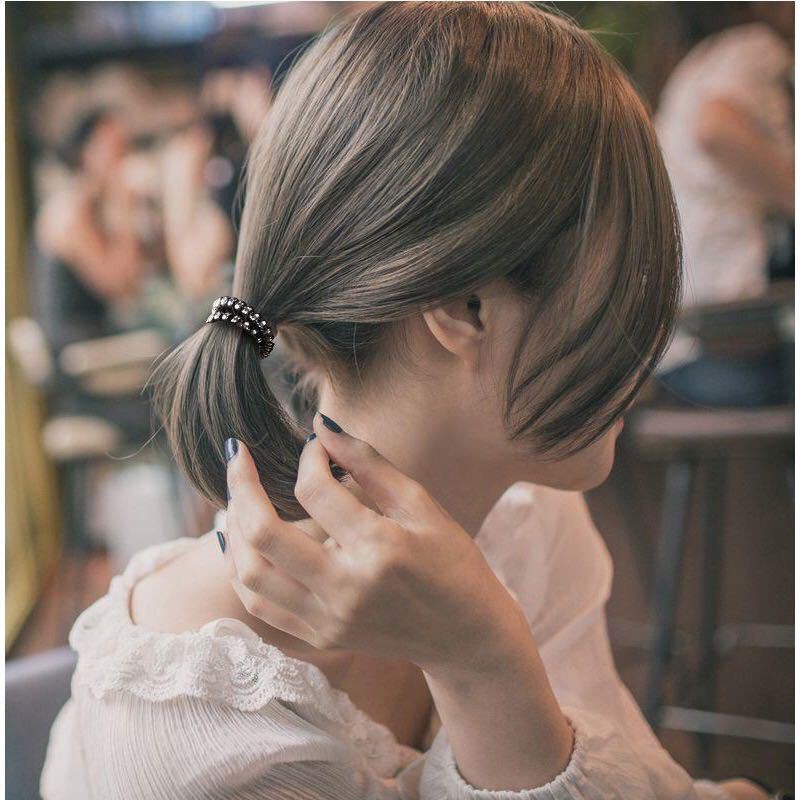 Dây cột tóc, buộc tóc lò xo nhám màu trà sữa xinh Xắn #C133