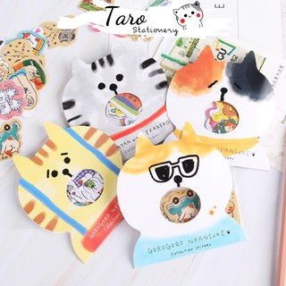 Set 30 sticker S31 cute hình chó Shiba Inu, Husky, Mèo Gorogoro đáng yêu Taro Stationery