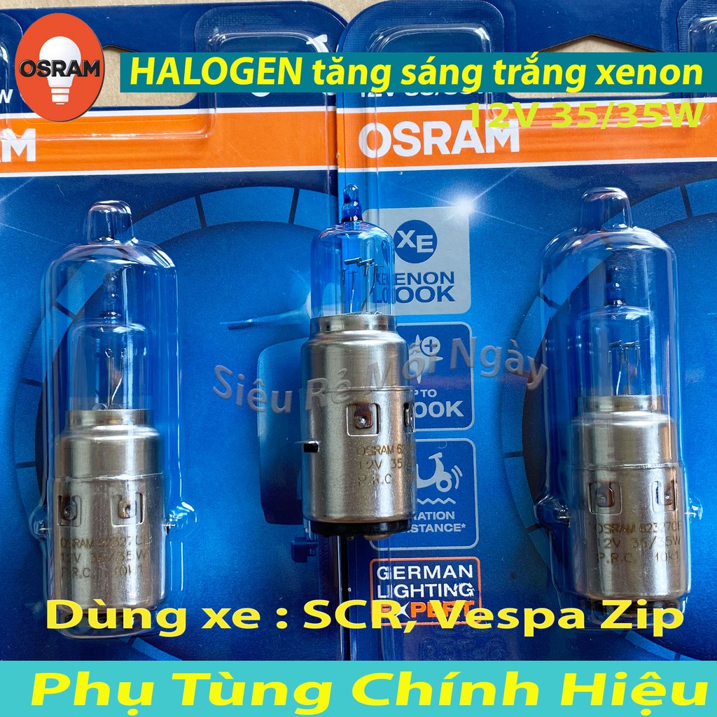 BÓNG ĐÈN HALOGEN OSRAM TĂNG SÁNG TRẮNG XENON SCR, VESPA ZIP – 100% HÀNG CHÍNH HÃNG