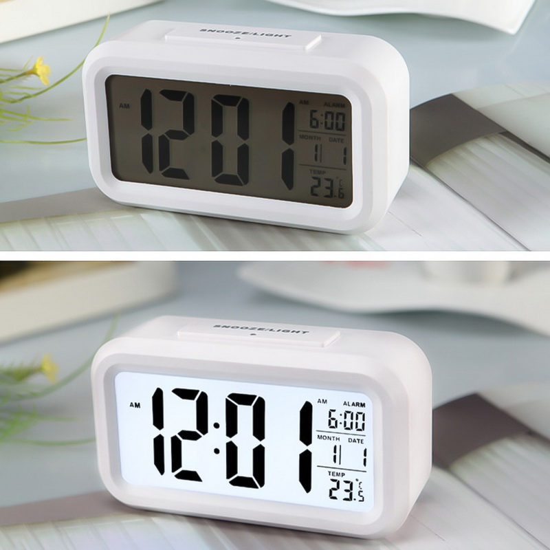 [ LED Digital Alarm Clock Large With Calendar][ Battery Operated Alarm Clock][Digital Clocks With Temperature Record For Home Office Table Clock ]