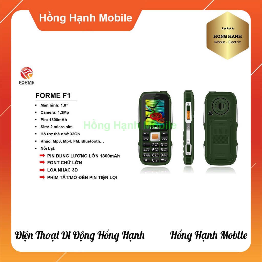 Điện Thoại Forme F1 - Hàng Chính Hãng Nguyên Seal Fullbox Mới 100% - Điện Thoại Hồng Hạnh