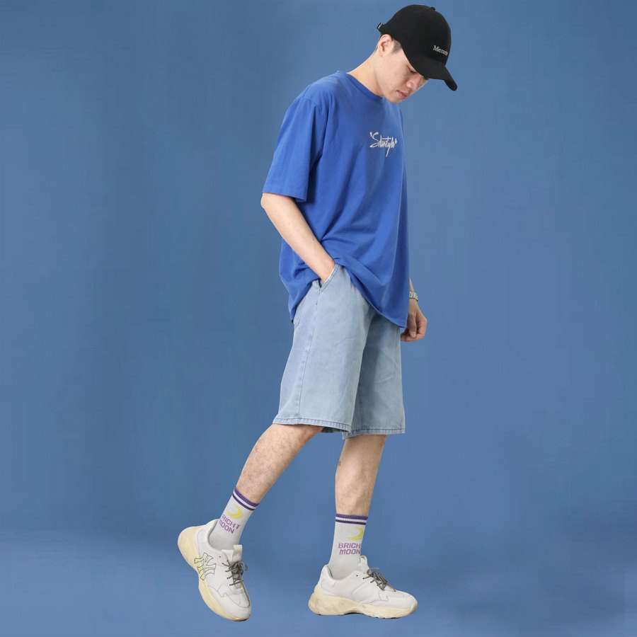 Quần short jean nam lưng thun bên đẹp TS1082 Tronshop