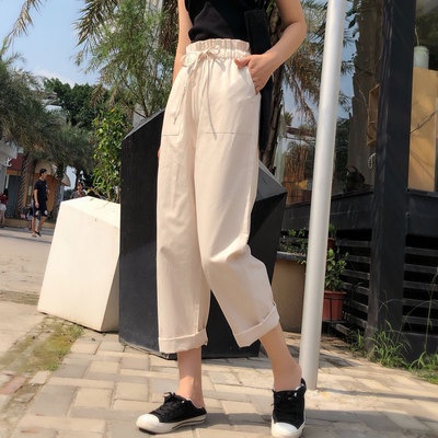 Quần Yếm Lưng Cao Dáng Rộng Thời Trang Xuân Thu Cá Tính Cho Nữ