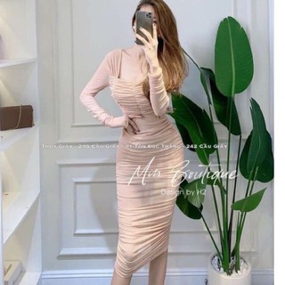 Đầm lưới nhún body chuẩn shop