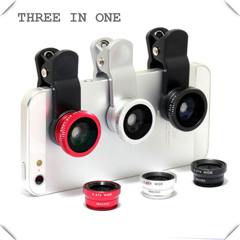 NEW On Lens Phone 3 In 1 Fisheye Phone Wide Angle for IPhone 6S IPhone 7 Samsung