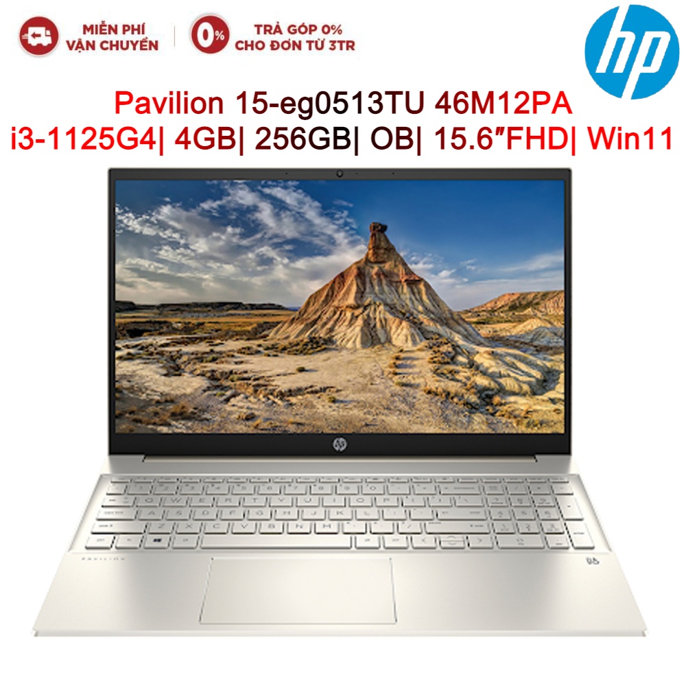 Laptop HP Pavilion 15-eg0513TU 46M12PA i3-1125G4| 4GB| 256GB| OB| 15.6″FHD| Win11 (Gold)