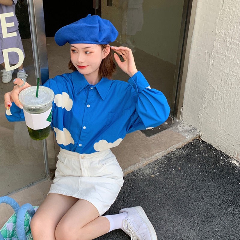 Áo Sơ Mi Tay Dài Phong Cách Retro Thời Trang Mới 2022 Dành Cho Nữ