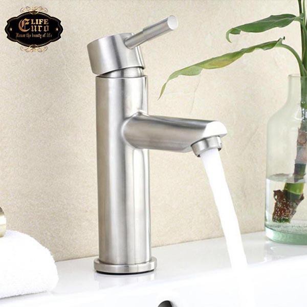 Bộ vòi sen nóng lạnh Inox SUS 304 Eurolife EL-1201 (Trắng bạc) +Vòi lavabo nóng lạnh EL-1202