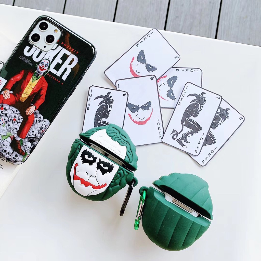 Vỏ bọc bảo vệ hộp sạc họa tiết Joker cao cấp dành cho AirPods 1 2