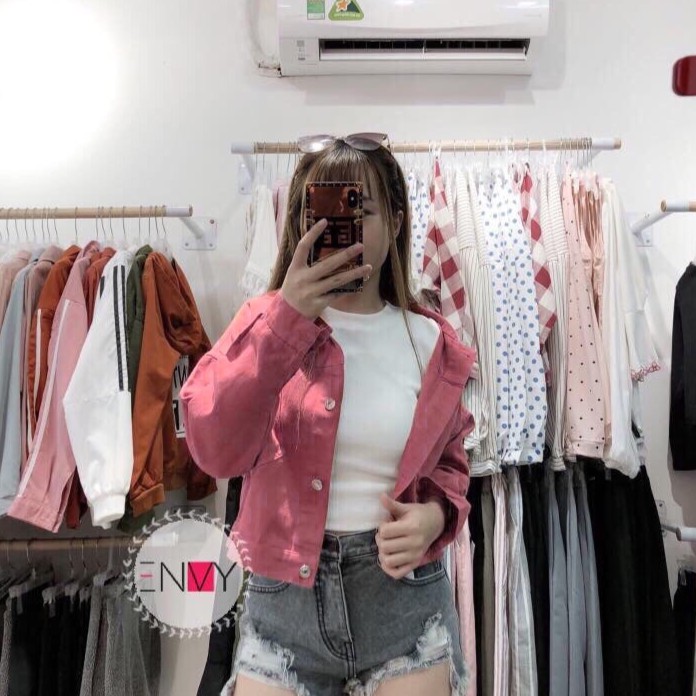 áo khoác jean cúc sau lưng mẫu mới ( nhiều màu ) 6673f