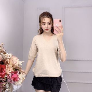 Áo len cổ V tay lỡ hàng nhập