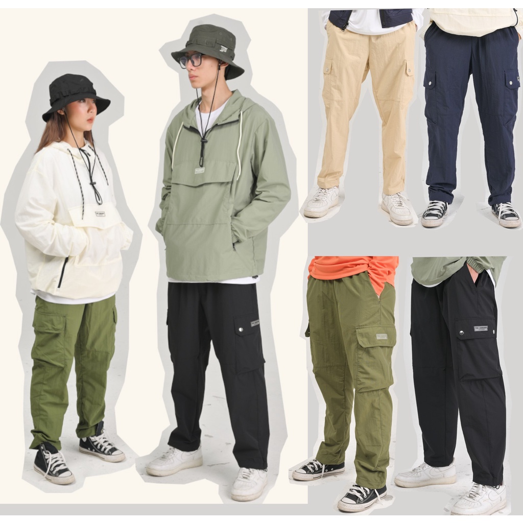 Quần dài, quần ống suông TJO Basic Woven Cargo Pant - Chất liệu poly, ống bo chun