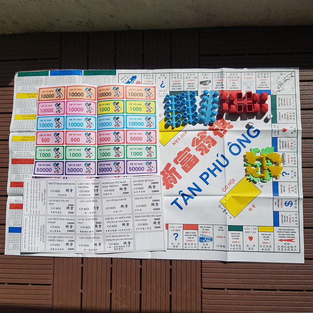 Bộ Đồ Chơi Bàn Cờ Tỷ Phú Bằng Nhựa Gấp Dạy Con Tư Duy Làm Giàu Cỡ Đại 42x42cm